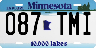 MN license plate 087TMI