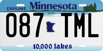 MN license plate 087TML
