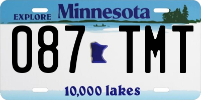 MN license plate 087TMT