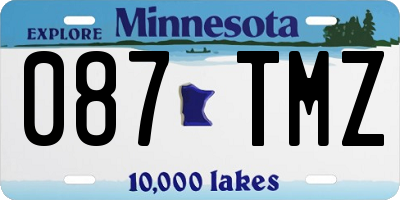 MN license plate 087TMZ