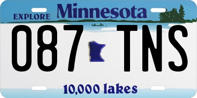 MN license plate 087TNS