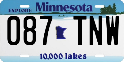MN license plate 087TNW