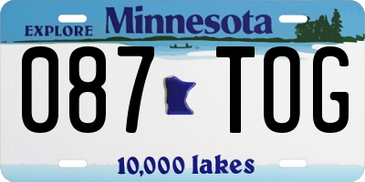 MN license plate 087TOG