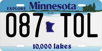 MN license plate 087TOL