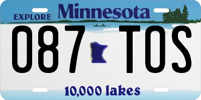 MN license plate 087TOS