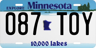 MN license plate 087TOY