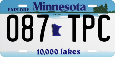 MN license plate 087TPC