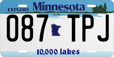 MN license plate 087TPJ