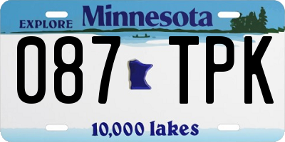 MN license plate 087TPK