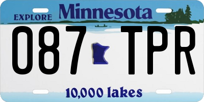 MN license plate 087TPR