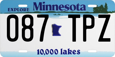 MN license plate 087TPZ