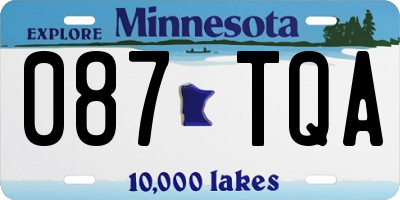 MN license plate 087TQA