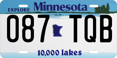 MN license plate 087TQB
