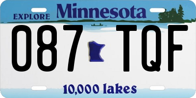 MN license plate 087TQF