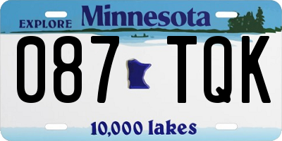 MN license plate 087TQK