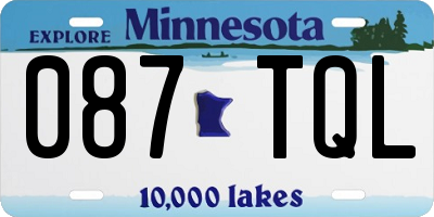 MN license plate 087TQL