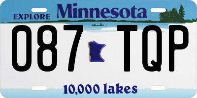MN license plate 087TQP