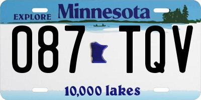 MN license plate 087TQV