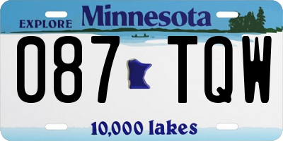 MN license plate 087TQW