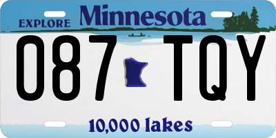 MN license plate 087TQY