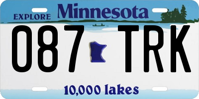 MN license plate 087TRK