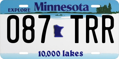 MN license plate 087TRR