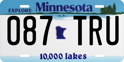 MN license plate 087TRU