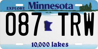 MN license plate 087TRW