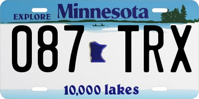 MN license plate 087TRX