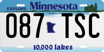 MN license plate 087TSC