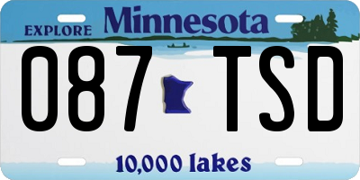 MN license plate 087TSD