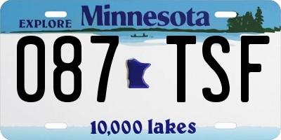 MN license plate 087TSF