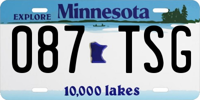 MN license plate 087TSG