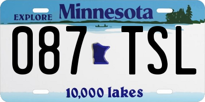 MN license plate 087TSL