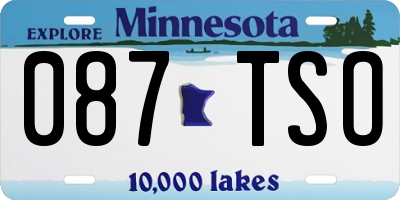 MN license plate 087TSO