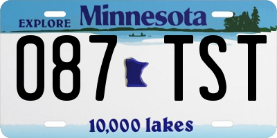 MN license plate 087TST