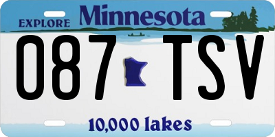 MN license plate 087TSV