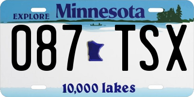 MN license plate 087TSX