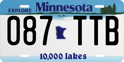 MN license plate 087TTB