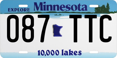 MN license plate 087TTC