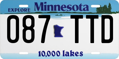 MN license plate 087TTD