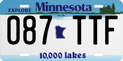 MN license plate 087TTF