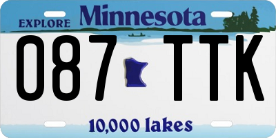 MN license plate 087TTK
