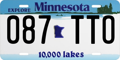 MN license plate 087TTO