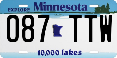 MN license plate 087TTW