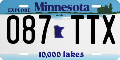 MN license plate 087TTX