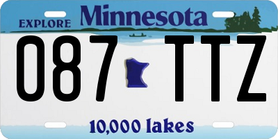MN license plate 087TTZ