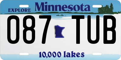 MN license plate 087TUB
