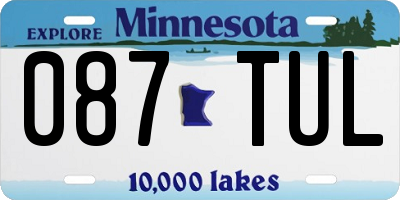 MN license plate 087TUL