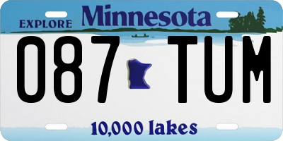 MN license plate 087TUM